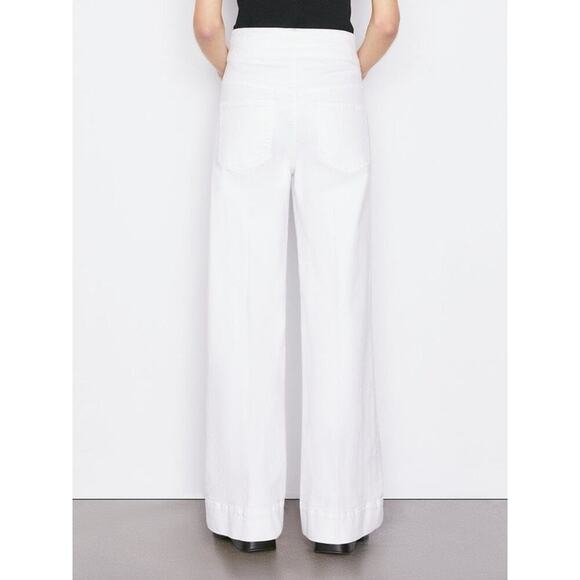 Frame Le Pixie Hardy Wide Leg Pant High Rise Solid White Size 25 NWT - Picture 2 of 16